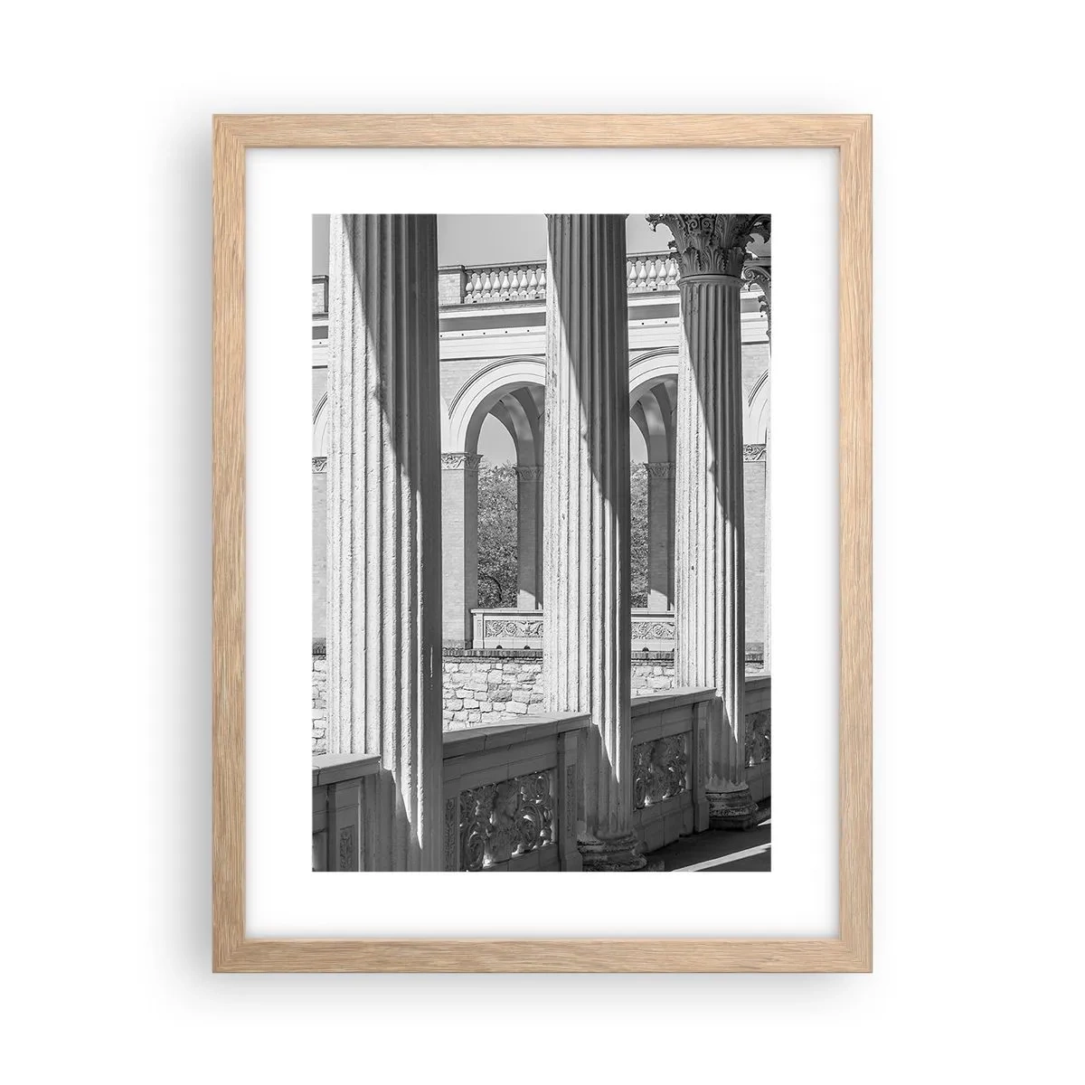 Pôster com moldura de carvalho claro - Arcada ensolarada - 30x40 cm