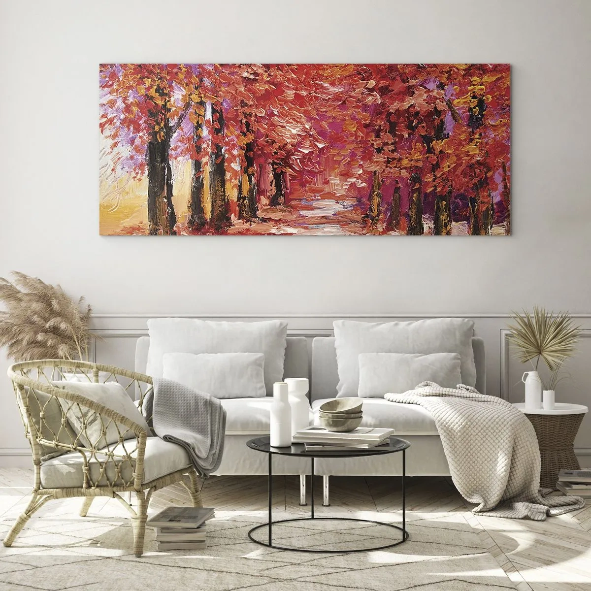 Quadro em vidro - Impressão de outono - 120x50 cm