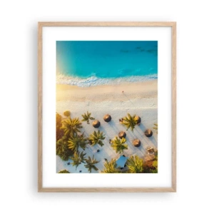 Pôster com moldura de carvalho claro - Bem vindo ao Paraíso - 40x50 cm