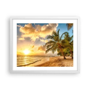 Pôster em moldura branca - Eterno verão, férias eternas - 50x40 cm