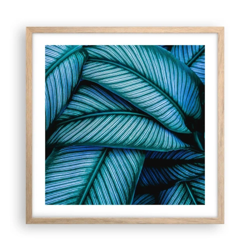 Pôster com moldura de carvalho claro - Linhas de vida - 50x50 cm