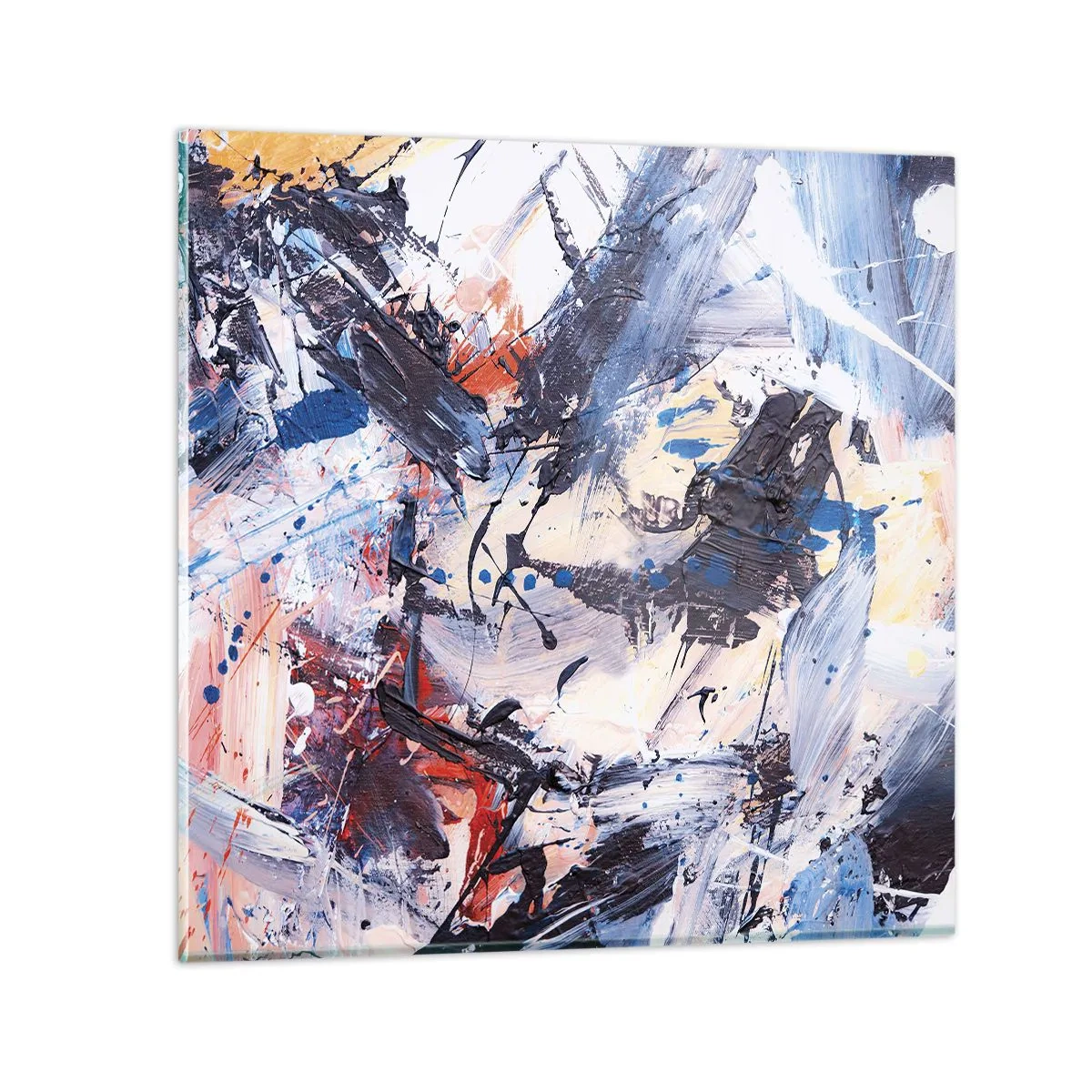 Quadro em vidro - Dança louca da abstração - 30x30 cm