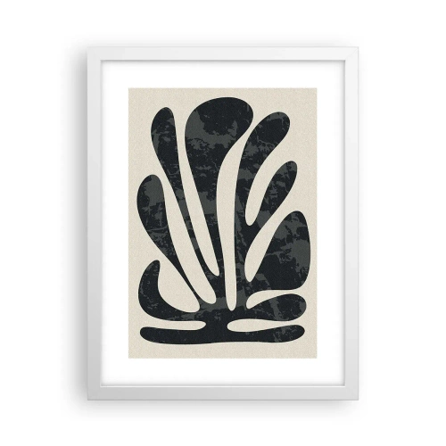 Pôster em moldura branca - Abstração com vários dedos - 30x40 cm