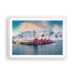Pôster em moldura branca - Refpugio do Norte - 70x50 cm