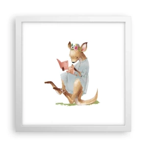 Pôster em moldura branca - Leia para mim, mamãe - 30x30 cm