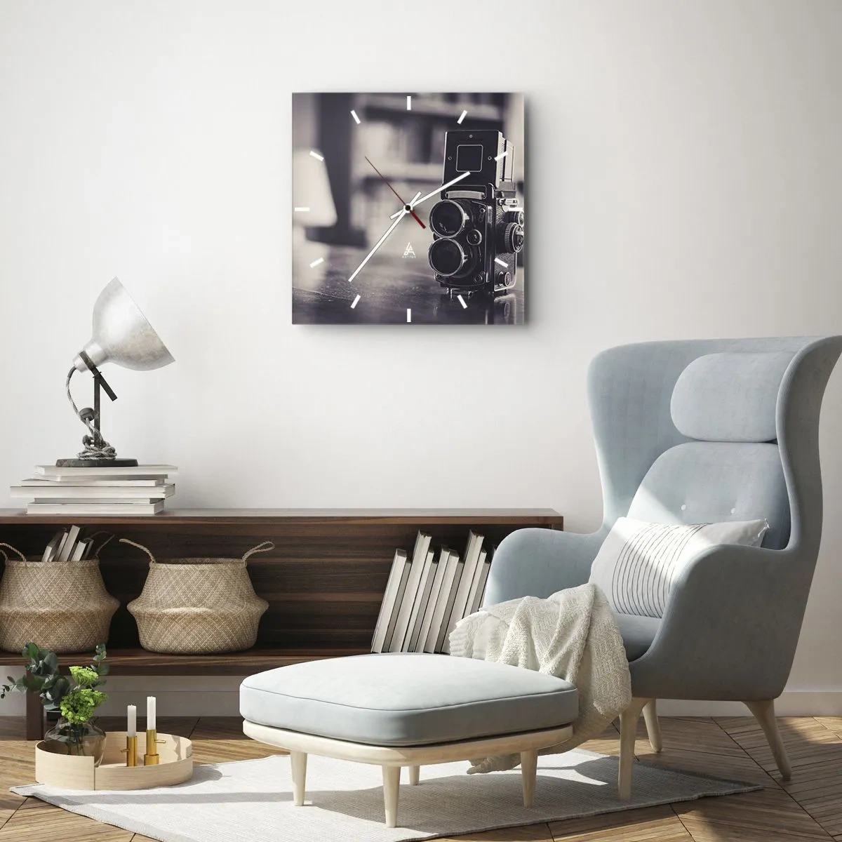 Relógio de parede - Relógio em vidro - A magia da fotografia antiga - 40x40 cm