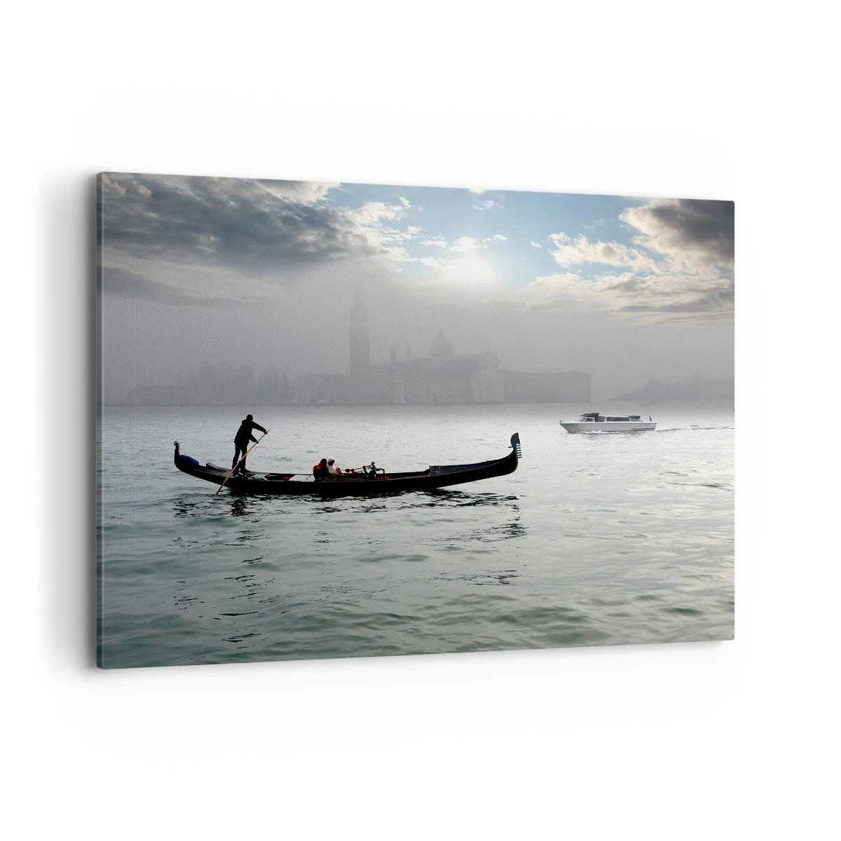 Quadro em tela - Uma cidade fabulosa feita de água e nevoeiro - 100x70 cm