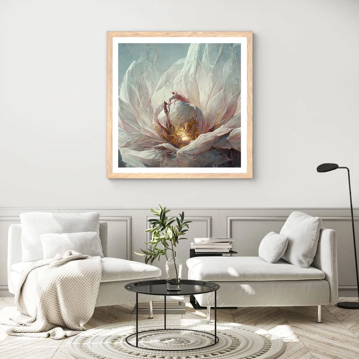 Pôster com moldura de carvalho claro - Floresce uma vez a cada cem anos - 60x60 cm