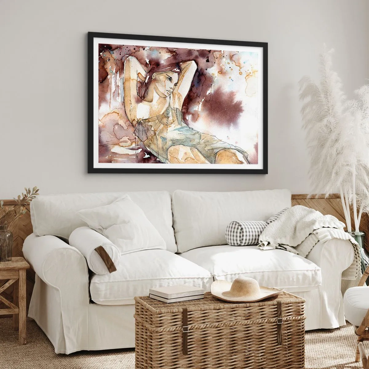 Pôster com moldura preta - Em lilás - 91x61 cm