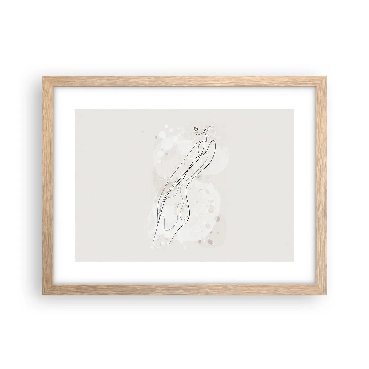 Pôster com moldura de carvalho claro - Errar o olhar - 40x30 cm