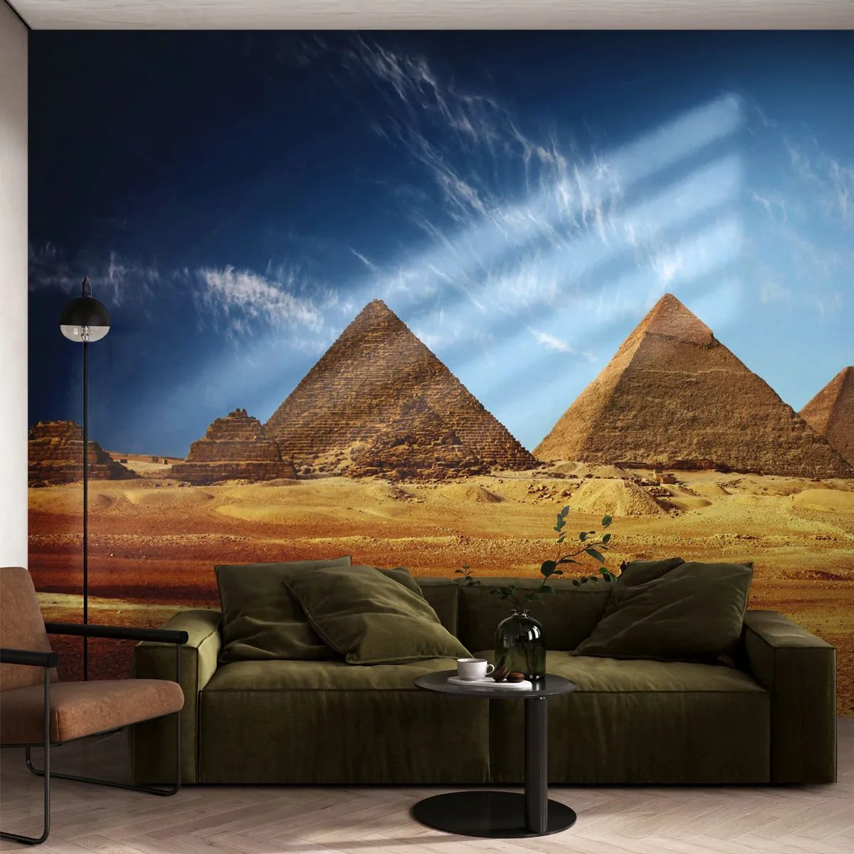 Papel de Parede Autocolante Deluxe Sticker - 40 séculos vos contemplam - Pirâmides, Arquitetura, Paisagem - 250x175 cm