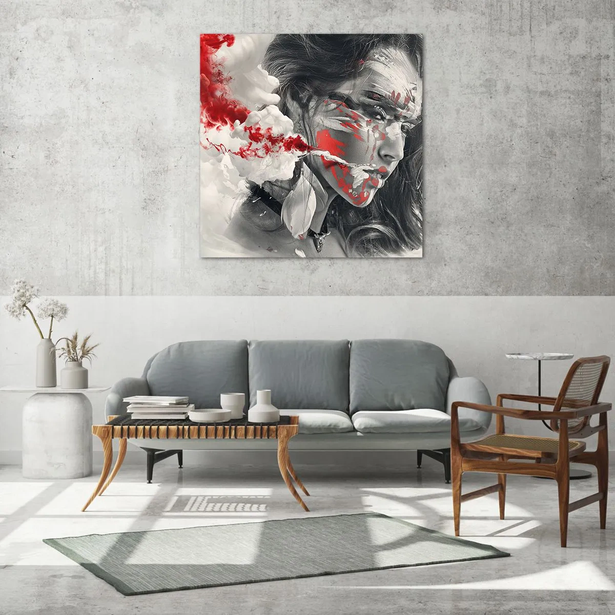 Quadro em vidro - Nos fumos do absurdo - 70x70 cm