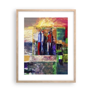 Pôster com moldura de carvalho claro - Relacionamentos e emoções - 40x50 cm