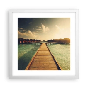 Pôster em moldura branca - Um convite caloroso - 40x40 cm