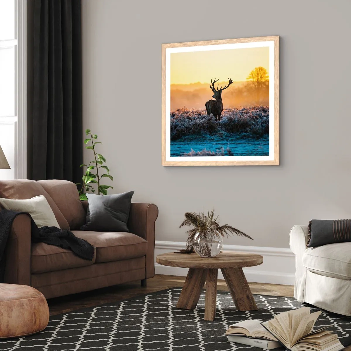 Pôster com moldura de carvalho claro - Coroado em sua terra - 40x40 cm