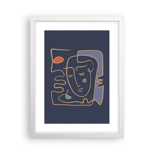 Pôster em moldura branca - Nos pensamentos - 30x40 cm