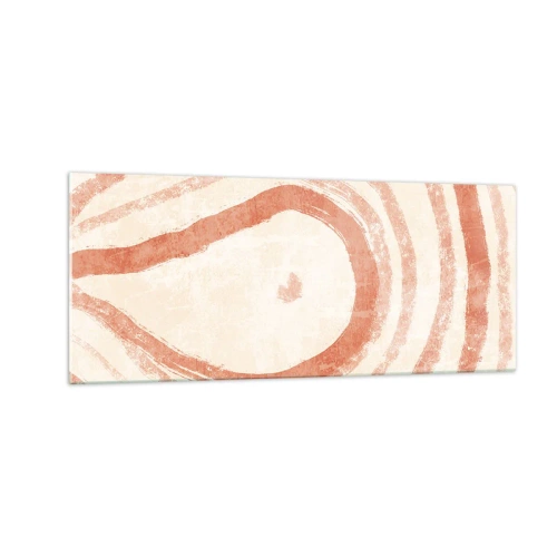 Quadro em vidro - Círculos de coral – composição - 100x40 cm