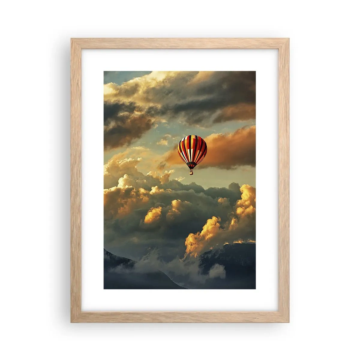 Pôster com moldura de carvalho claro - Eu voo porque sou livre - 30x40 cm