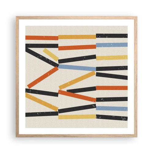 Pôster com moldura de carvalho claro - Composição ao nível - 60x60 cm