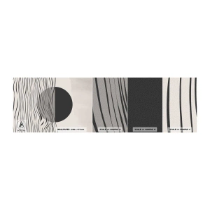 Amostra de papel de parede autocolante Deluxe Sticker - Composição da metade - Abstração, Pedaço, Preto e branco - 100x30 cm