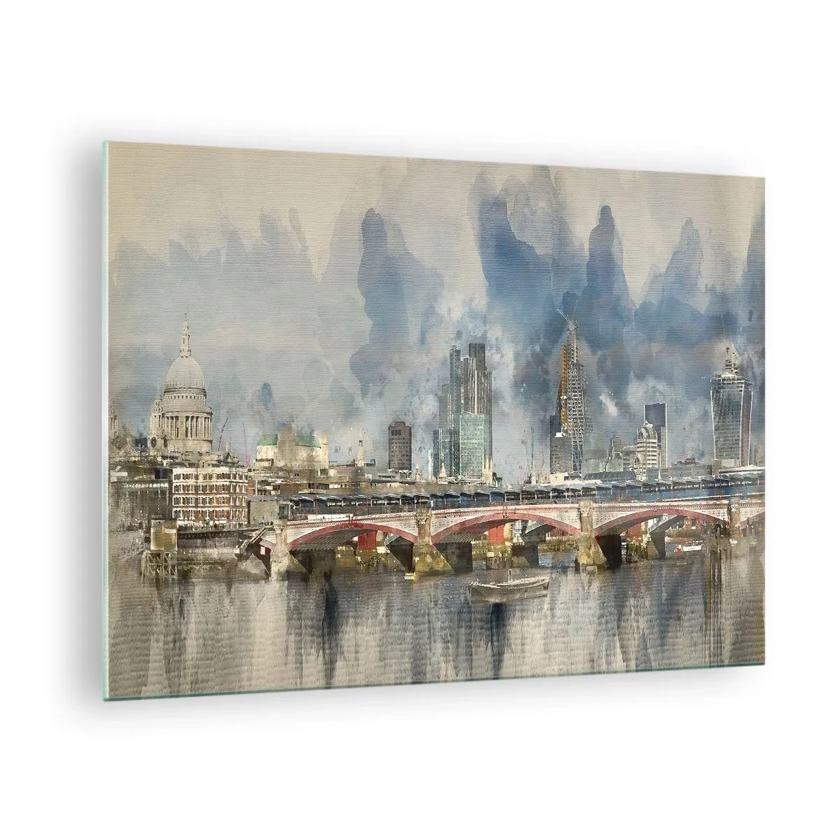 Quadro em vidro - Londres em toda a sua glória - 70x50cm - Londres em toda a sua glória - Decoração de parede moderna para a sala de estar e quarto ARTTOR