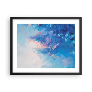 Pôster com moldura preta - Abstração de inverno - 50x40 cm