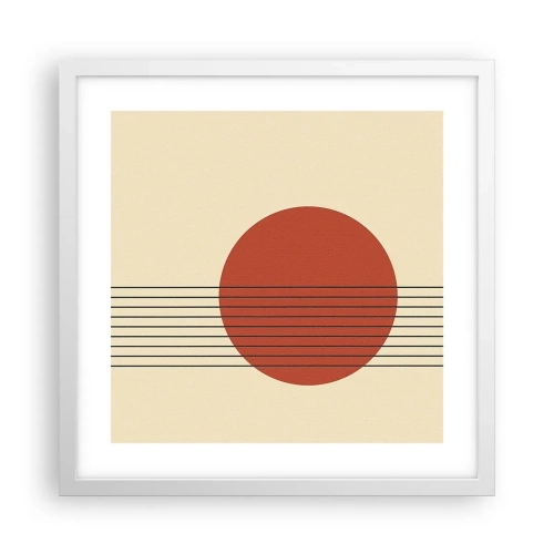 Pôster em moldura branca - Em círculo e mais além - 40x40 cm