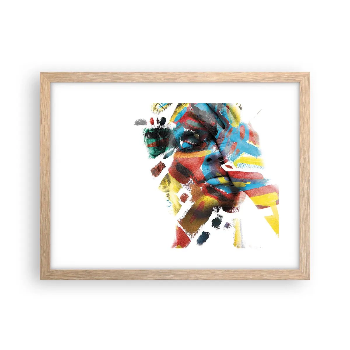 Pôster com moldura de carvalho claro - Personalidade colorida - 40x30 cm