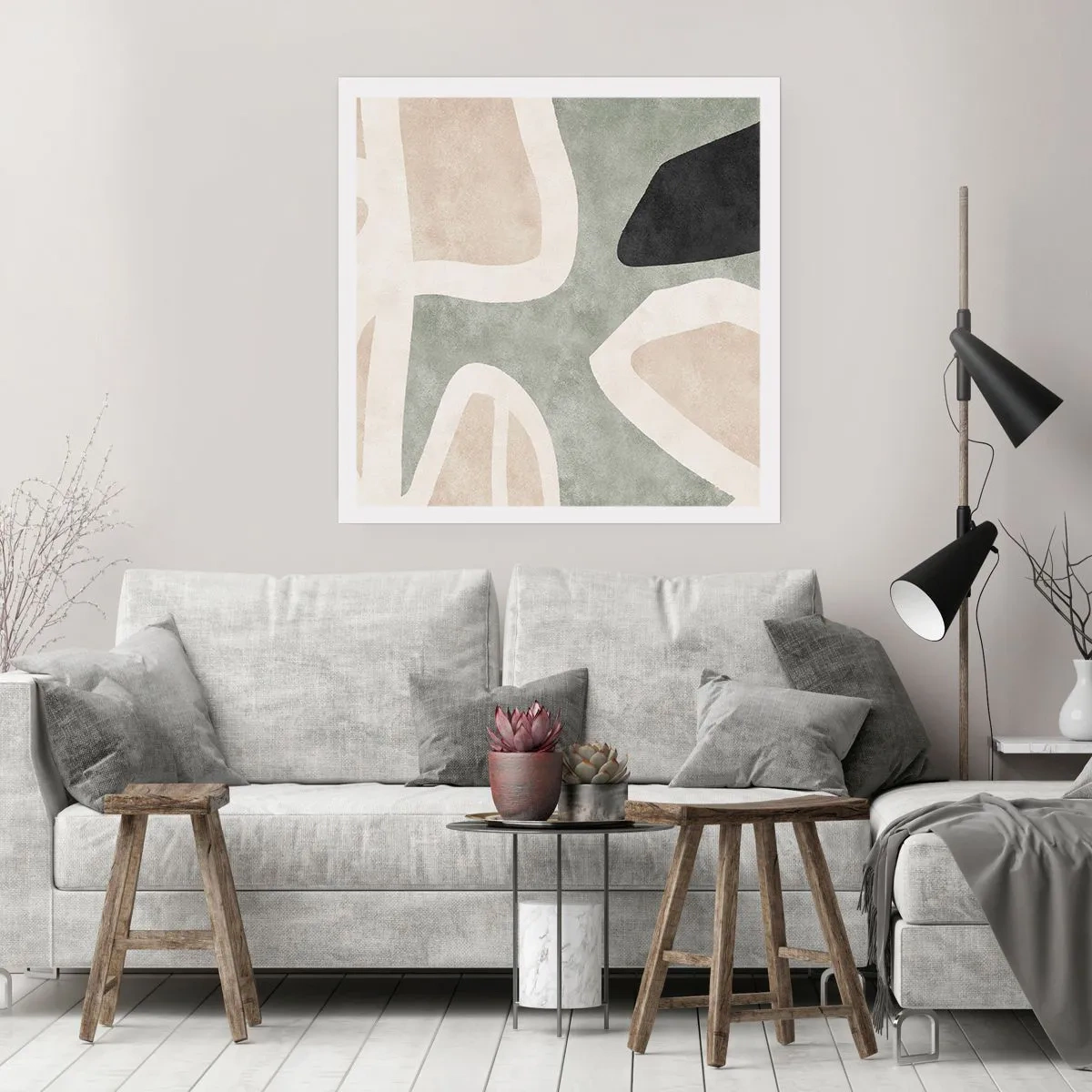 Pôster - Composição com motivo preto - 40x40 cm