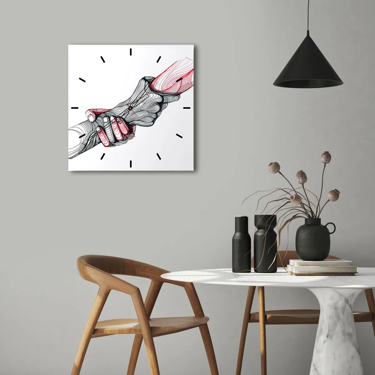 Relógio de parede - Relógio em vidro - Está em boas mãos - 40x40 cm