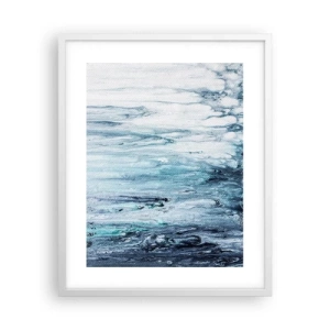 Pôster em moldura branca - Estalactites em azul - 40x50 cm
