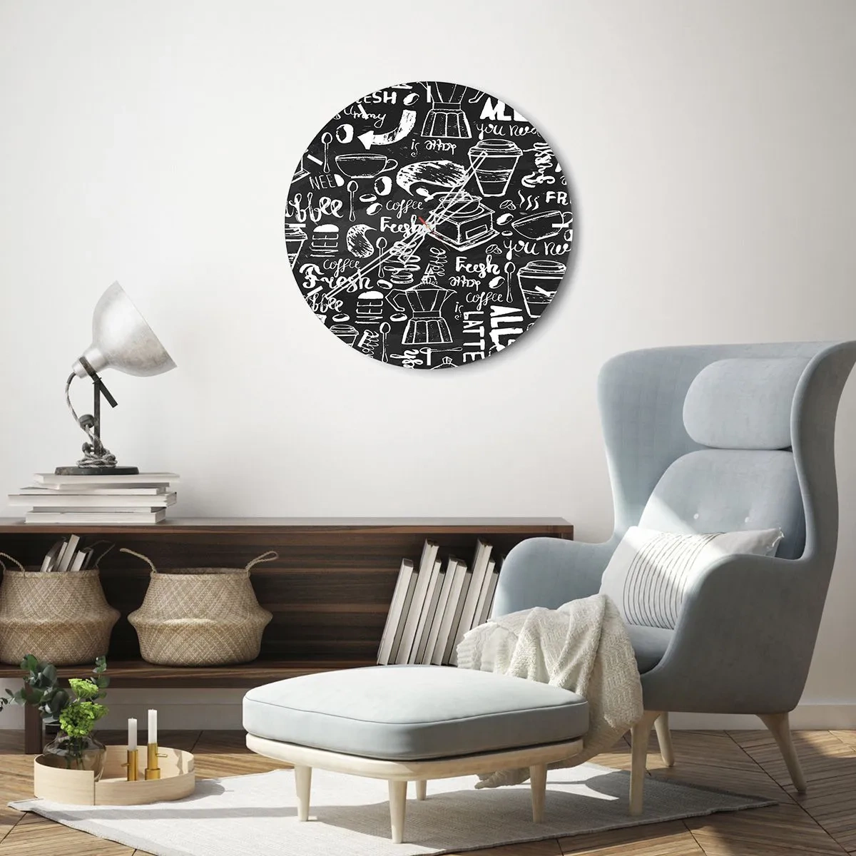 Relógio de parede - Relógio em vidro - Tudo o que precisa é... - 40x40 cm