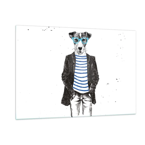 Quadro em vidro - O charme do cão - 120x80 cm