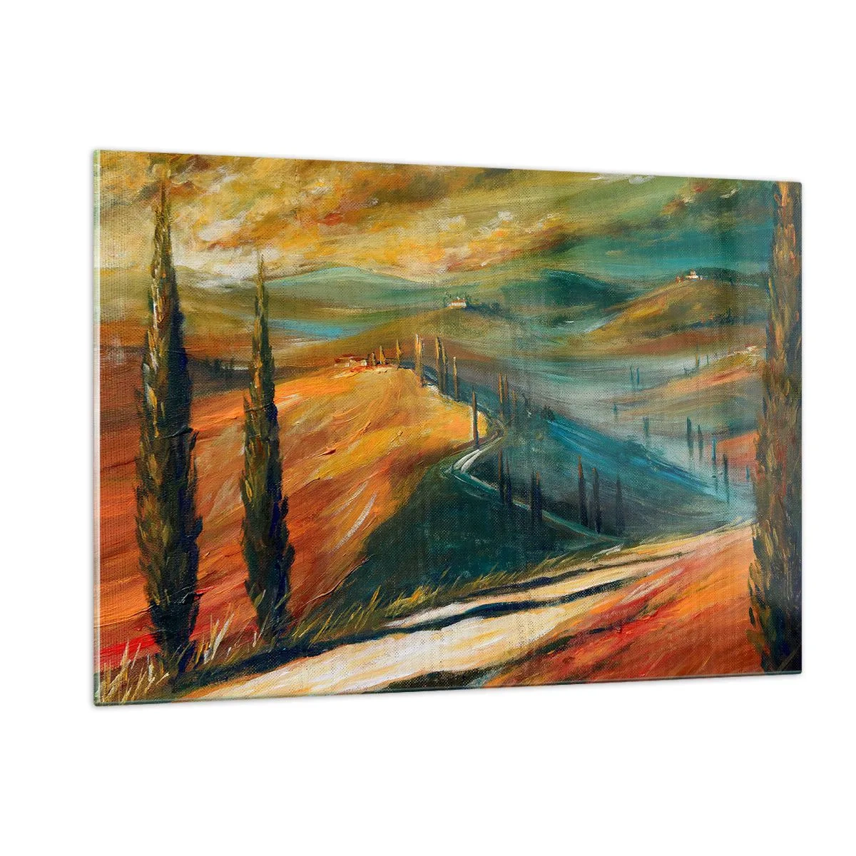 Quadro em vidro - Paisagem da Toscana - 120x80 cm