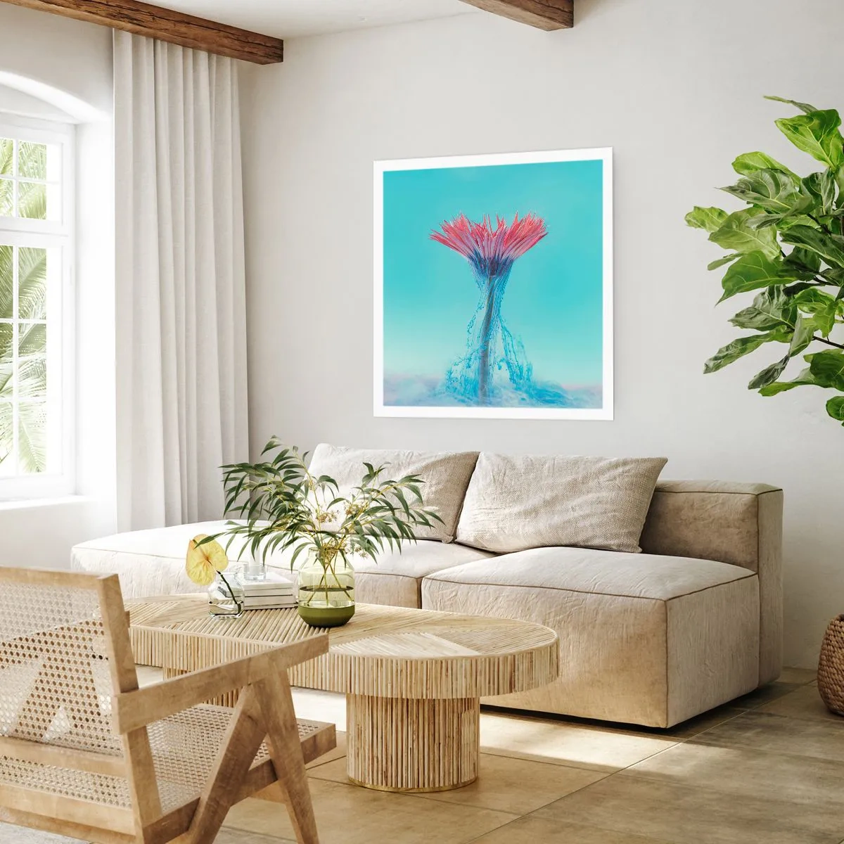 Pôster - Num abraço revigorante - 50x50 cm