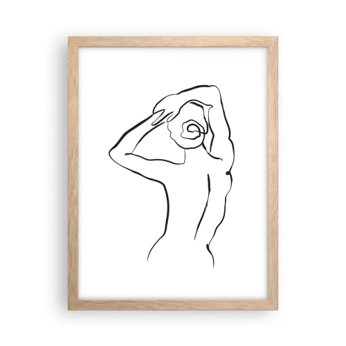 Pôster com moldura de carvalho claro - Nu matinal - 30x40 cm