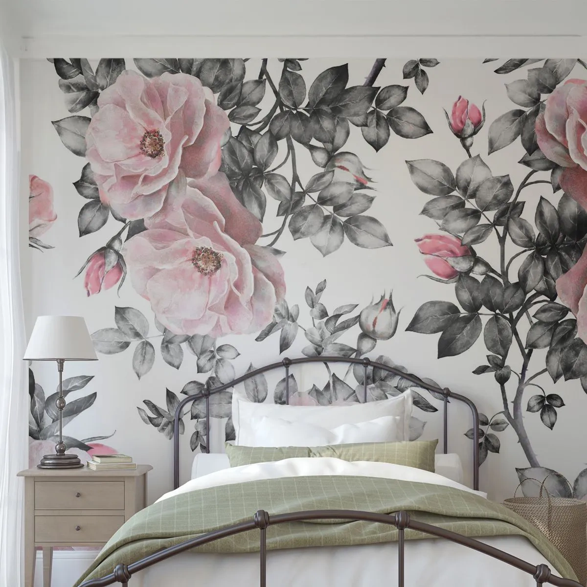 Papel de Parede Premium Canvas - Perder-se nas rosas - Flores, Rosa, Jardim - 250x175 cm