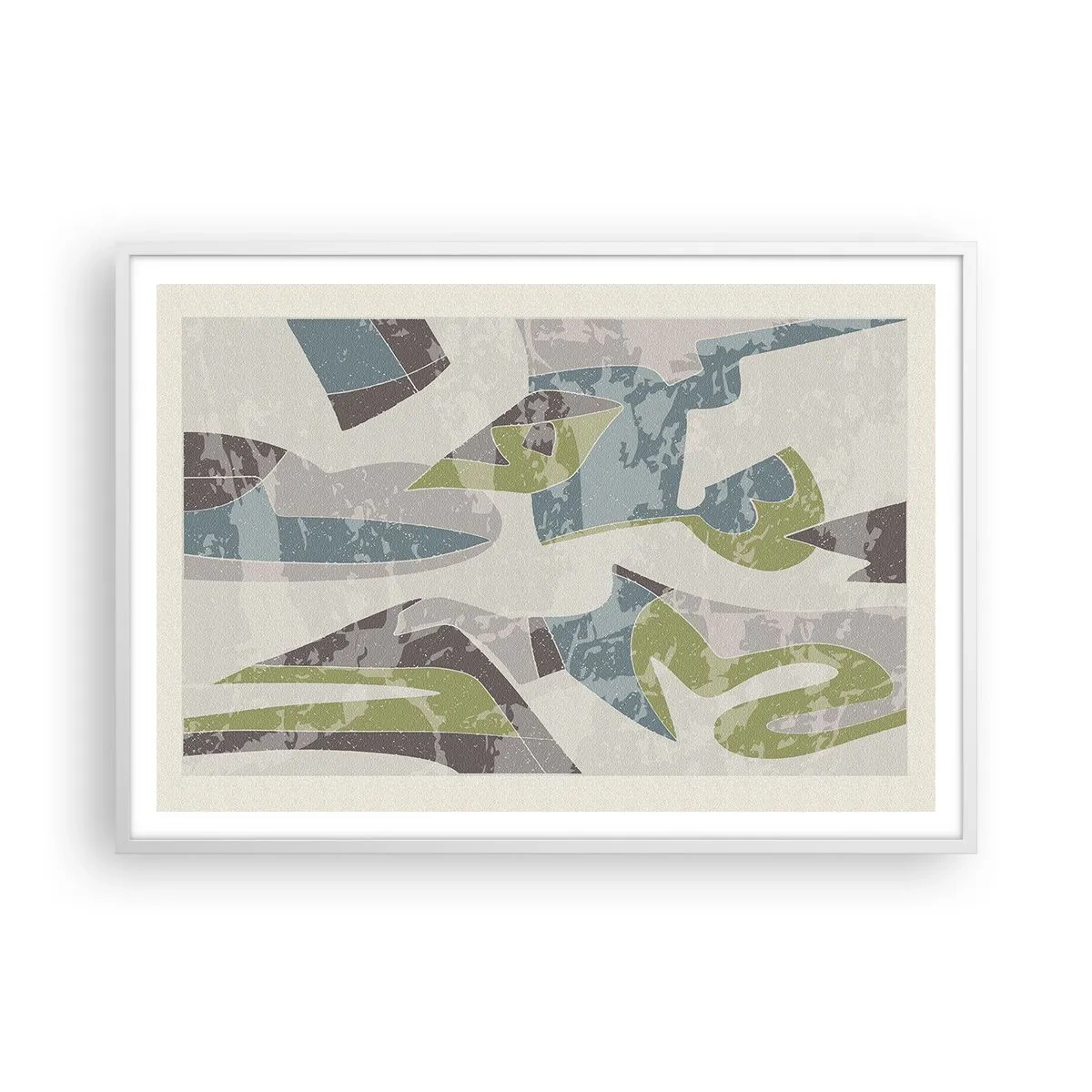 Pôster em moldura branca - Composição atrás do vidro - 100x70 cm