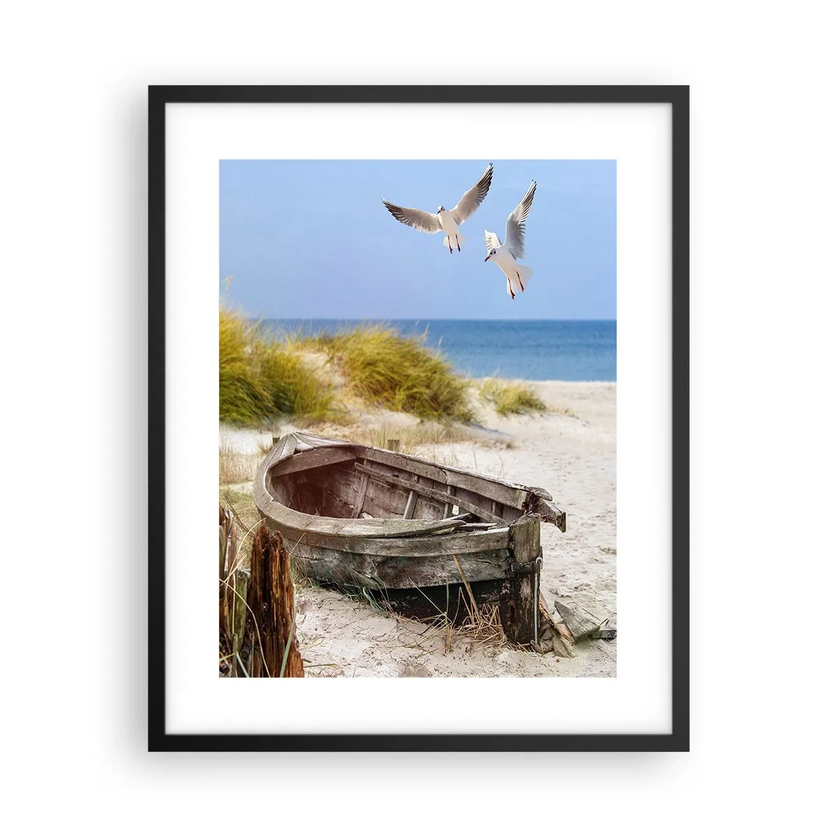 Pôster com moldura preta - Banhado pelo vento - 40x50 cm