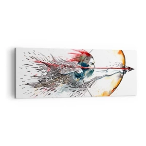 Quadro em tela - Guerreiro mítico com um arco de fogo - 140x50 cm