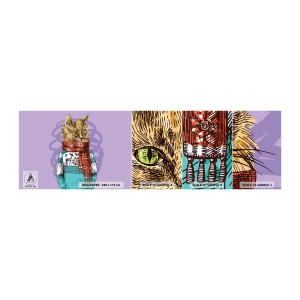 Amostra de papel de parede autocolante Deluxe Sticker - Gato não só de botas - Abstração, Gato, Suéter de lã - 100x30 cm
