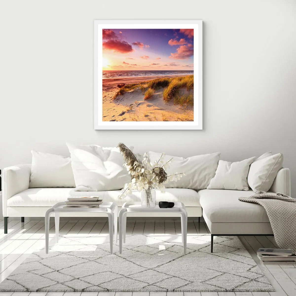 Pôster em moldura branca - Ar com cheiro de verão - 50x50 cm