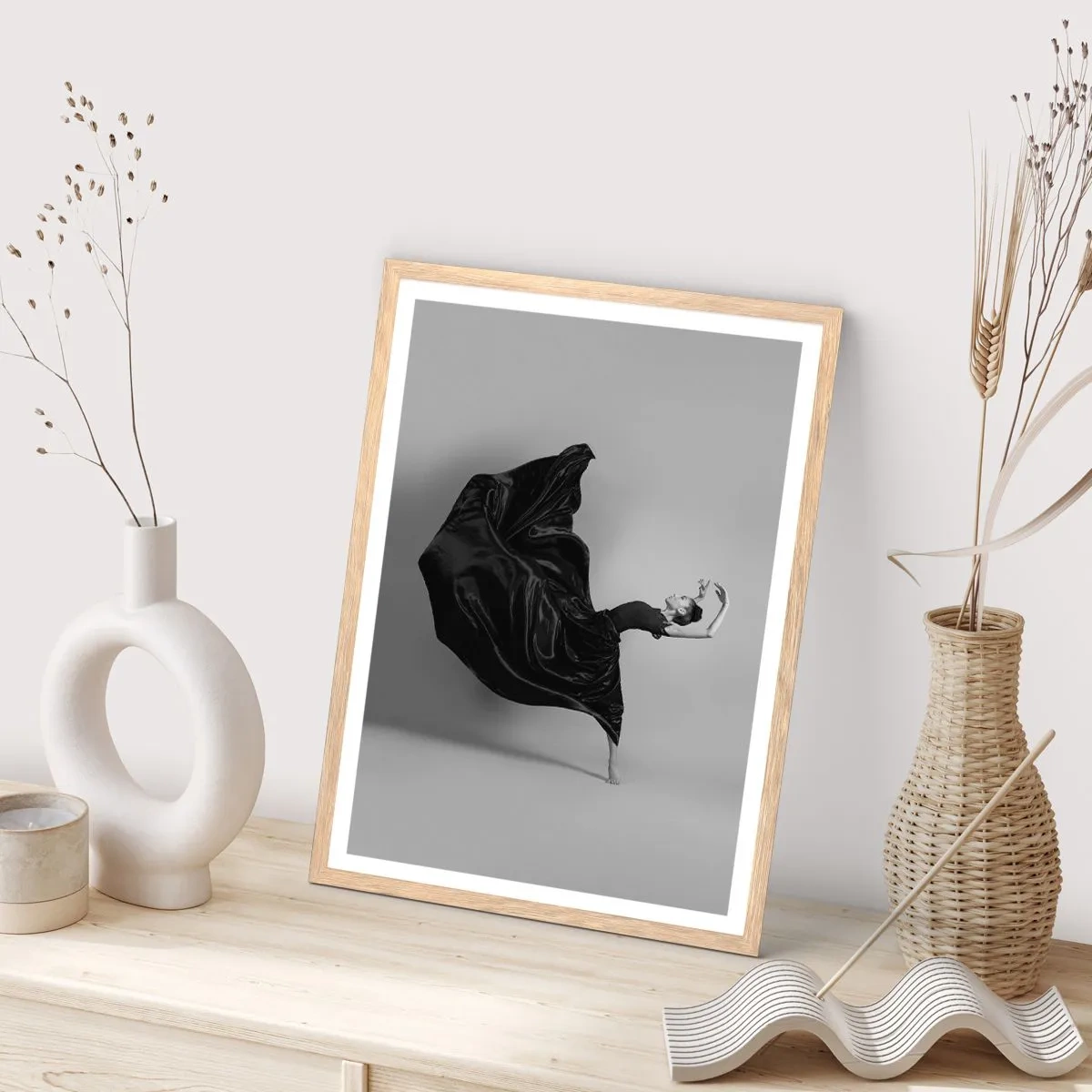 Pôster com moldura de carvalho claro - Com as asas da música - 30x40 cm