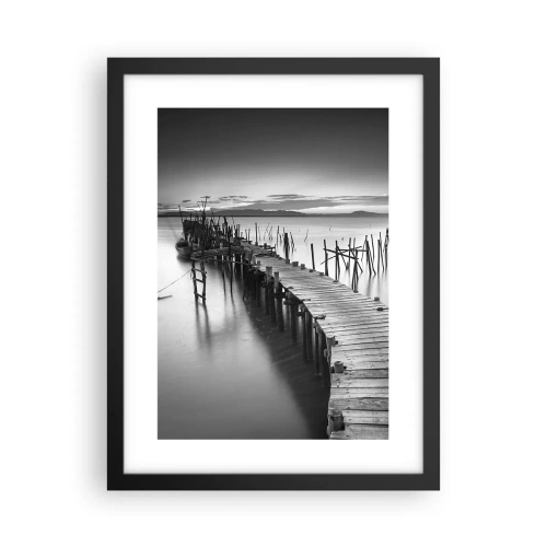 Pôster com moldura preta - A tranquilidade de uma costa esquecida - 30x40 cm