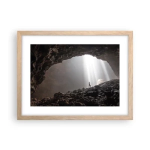 Pôster com moldura de carvalho claro - Gruta luminosa - 40x30 cm