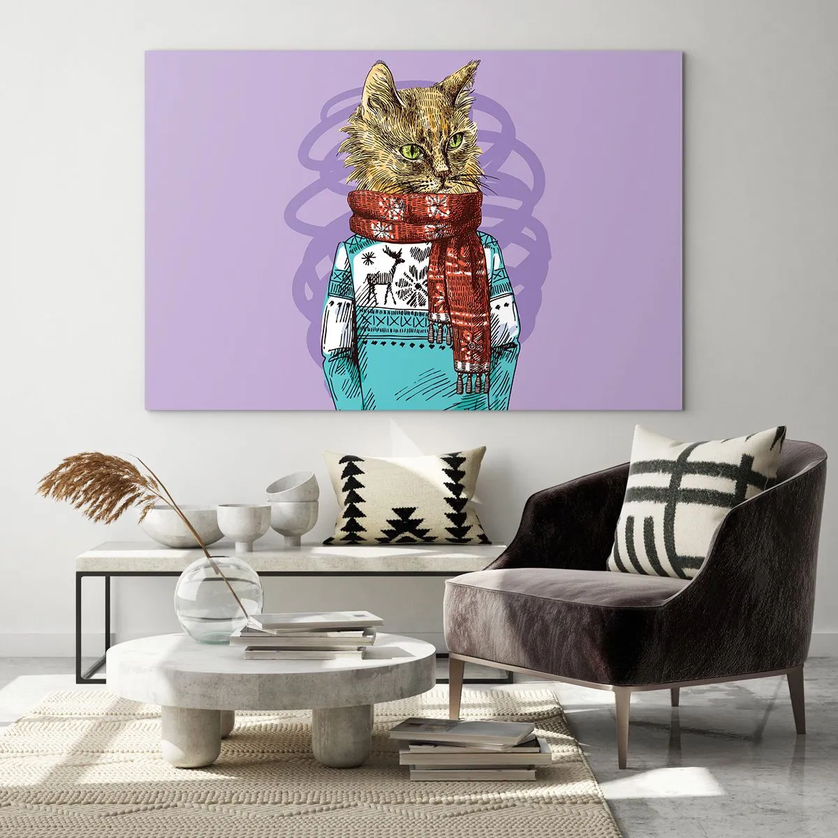 Quadro em vidro - Gato não só de botas - 120x80 cm