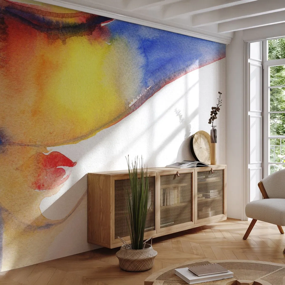 Papel de Parede Premium Sand - Retrato de uma dama    - Abstração, Mulher, Chapéu - 350x256 cm