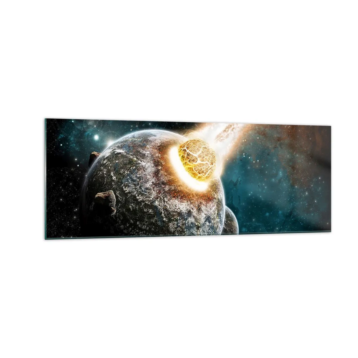 Quadro em vidro - Extinção ou nascimento? - 140x50 cm