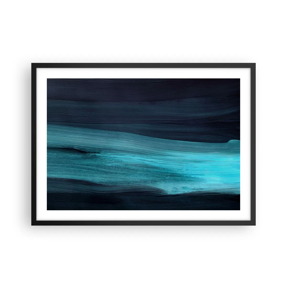 Pôster com moldura preta - Vá com o fluxo - 70x50 cm