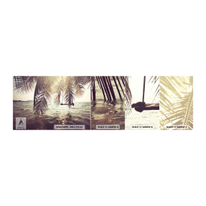 Amostra de Papel de Parede Standard Eco - Deixe-se levar pela imaginação - Paisagem, Coqueiro, Mar - 100x30 cm